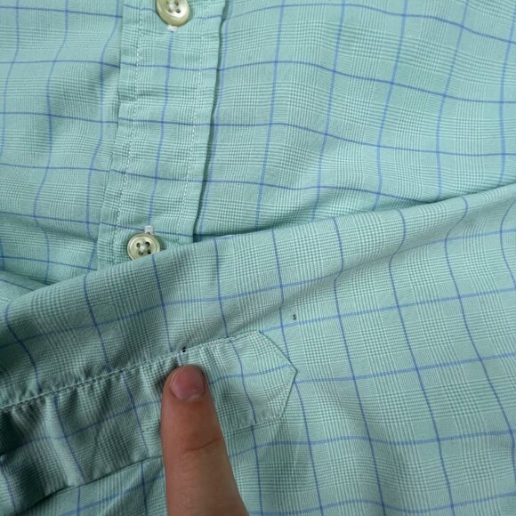 Ralph Lauren Performance Classic Fit Button Up Shirt Small Blue Check L/S - Picture 13 of 14